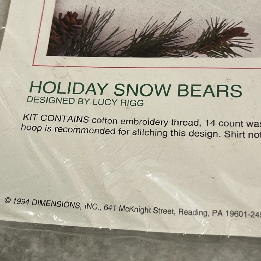 NEW Sunset Counted Cross Stitch Kit 18350 Holiday Snow Bears Complete Christmas